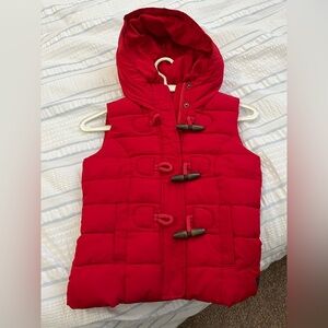 Abercrombie & Fitch Vibrant Red Hooded Vest